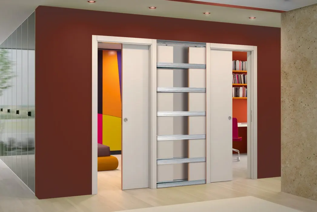 Widok systemu drzwi przesuwnych Unilaterale w suchej zabudowie - Eclisse