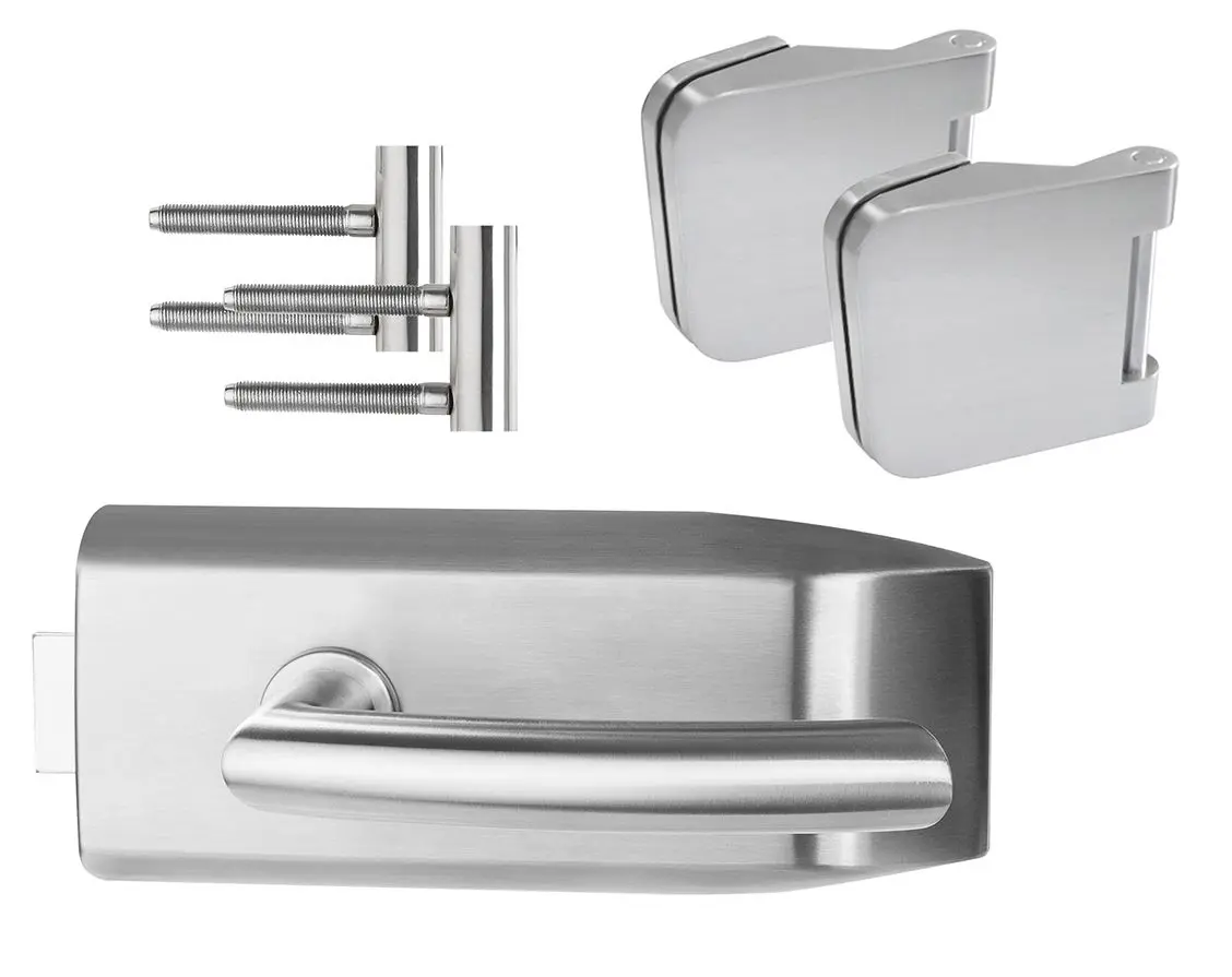 Zestaw okuć do drzwi przeszklonych Ukulhas stal nierdzewna matowa - Erkelenz