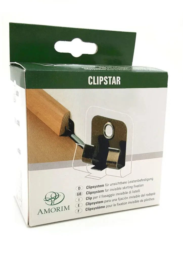 Widok opakowania klipsów mocujących do listew przypodłogowych (12 szt.) - Wicanders