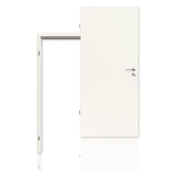 Zdjęcie drzwi dźwiękoszczelnych zestaw biały lakier RAL 9010 Premium z ościeżnicą i klamką