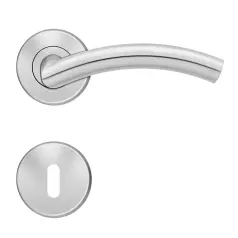 Klamka drzwiowa KARCHER DESIGN Slim Style E400 rozeta clip stal szlachetna matowa okrągła rozeta 