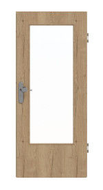 Frontansicht von GARANT Wohnungseingangstür Authentic Risseiche CePaL mit Lichtausschnitt LA-DIN