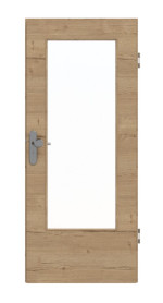 Frontansicht von GARANT Wohnungseingangstür Quer Authentic Risseiche CePaL mit Lichtausschnitt LA-DIN