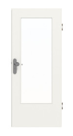 Frontansicht von GARANT Wohnungseingangstür Weißlack 9016 mit Lichtausschnitt LA-DIN