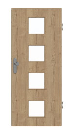 Frontansicht von GARANT Wohnungseingangstür Authentic Risseiche CePaL mit Lichtausschnitt LA-10