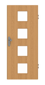 Frontansicht von GARANT Wohnungseingangstür Eiche Premium CePaL mit Lichtausschnitt LA-10