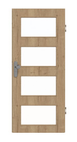 Frontansicht von GARANT Wohnungseingangstür Authentic Risseiche CePaL mit Lichtausschnitt LA-11