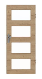 Frontansicht von GARANT Wohnungseingangstür Quer Authentic Risseiche CePaL mit Lichtausschnitt LA-11