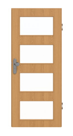 Frontansicht von GARANT Wohnungseingangstür Eiche Premium CePaL mit Lichtausschnitt LA-11