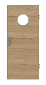 Frontansicht von GARANT Wohnungseingangstür Quer Authentic Risseiche CePaL mit Lichtausschnitt LA-12