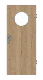 Frontansicht von GARANT Wohnungseingangstür Authentic Risseiche CePaL mit Lichtausschnitt LA-13