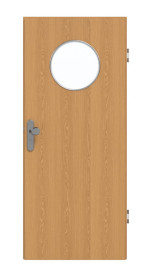 Frontansicht von GARANT Wohnungseingangstür Eiche Premium CePaL mit Lichtausschnitt LA-13