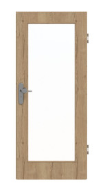 Frontansicht von GARANT Wohnungseingangstür Authentic Risseiche CePaL mit Lichtausschnitt LA-2