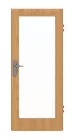 Frontansicht von GARANT Wohnungseingangstür Eiche Premium CePaL mit Lichtausschnitt LA-3