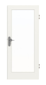 Frontansicht von GARANT Wohnungseingangstür Weißlack 9016 mit Lichtausschnitt LA-3