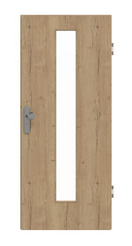 Frontansicht von GARANT Wohnungseingangstür Authentic Risseiche CePaL mit Lichtausschnitt LA-4 mittig