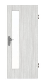 Frontansicht von GARANT Wohnungseingangstür Authentic Grigio CePaL mit Lichtausschnitt LA-4 schlossseitig