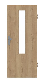 Frontansicht von GARANT Wohnungseingangstür Authentic Risseiche CePaL mit Lichtausschnitt LA-5 mittig