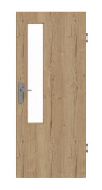 Frontansicht von GARANT Wohnungseingangstür Authentic Risseiche CePaL mit Lichtausschnitt LA-5 schlossseitig