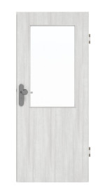 Frontansicht von GARANT Wohnungseingangstür Authentic Grigio CePaL mit Lichtausschnitt LA-6