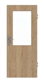 Frontansicht von GARANT Wohnungseingangstür Authentic Risseiche CePaL mit Lichtausschnitt LA-6