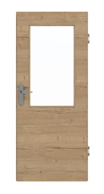 Frontansicht von GARANT Wohnungseingangstür Quer Authentic Risseiche CePaL mit Lichtausschnitt LA-6