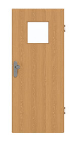 Frontansicht von GARANT Wohnungseingangstür Eiche Premium CePaL mit Lichtausschnitt LA-8