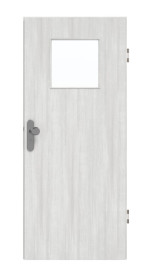 Frontansicht von GARANT Wohnungseingangstür Authentic Grigio CePaL mit Lichtausschnitt LA-9