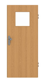 Frontansicht von GARANT Wohnungseingangstür Eiche Premium CePaL mit Lichtausschnitt LA-9