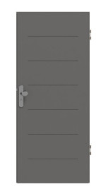 Frontansicht von Huga Wohnungseingangstür Signum 11 Hygge grau RAL 7037 Lack Concept