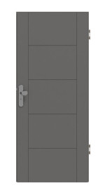 Frontansicht von Huga Wohnungseingangstür Signum 13 Hygge grau RAL 7037 Lack Concept