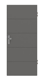 Frontansicht von Huga Wohnungseingangstür Signum 15 Hygge grau RAL 7037 Lack Concept