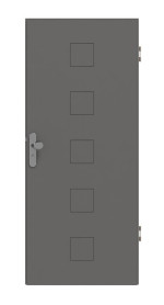 Frontansicht von Huga Wohnungseingangstür Signum 19 Hygge grau RAL 7037 Lack Concept