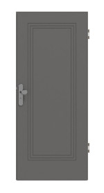 Frontansicht von Huga Wohnungseingangstür Signum 21 Hygge grau RAL 7037 Lack Concept