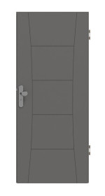 Frontansicht von Huga Wohnungseingangstür Signum 22 Hygge grau RAL 7037 Lack Concept