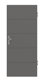 Frontansicht von Huga Wohnungseingangstür Signum 27 Hygge grau RAL 7037 Lack Concept