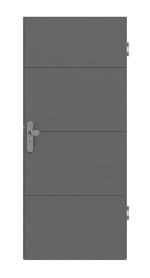 Frontansicht von Huga Wohnungseingangstür Signum 34 Hygge grau RAL 7037 Lack Concept