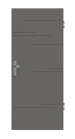 Frontansicht von Huga Wohnungseingangstür Signum 50 Hygge grau RAL 7037 Lack Concept