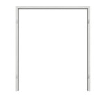 Frontansicht von TEUTO Blockrahmen für Doppelflügeltüren Authentic Grigio CPL mit runder Kante