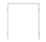 Frontansicht von GARANT Blockrahmen für Doppelflügeltüren Weißlack 9010 mit runder Kante