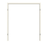 Frontansicht von TEUTO Blockrahmen für Doppelflügeltüren Weißlack 9010 mit runder Kante