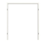 Frontansicht von GARANT Blockrahmen für Doppelflügeltüren Weißlack 9016 mit runder Kante