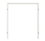 Frontansicht von TEUTO Blockrahmen für Doppelflügeltüren Weißlack 9016 mit runder Kante