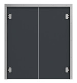 Frontansicht von HÖRMANN Kunststoff-Doppelflügel-Pendeltür inkl. Umfassungszarge