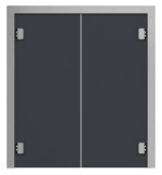 Frontansicht von HÖRMANN Kunststoff-Doppelflügel-Pendeltür inkl. Blendrahmen
