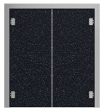 Frontansicht von HÖRMANN Kunststoff-Doppelflügel-Pendeltür Schwarz Bunt inkl. Blendrahmen