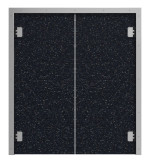 Frontansicht von HÖRMANN Kunststoff-Doppelflügel-Pendeltür Schwarz Bunt inkl. Umfassungszarge