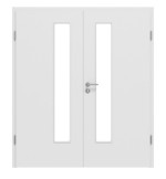 Frontansicht von Bütte Weiß LA 24 schlossseitig Basic Durat Doppelflügeltür inkl. Zarge - Huga