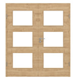 Frontansicht von Wildeiche quer LA 11 ProLine Duradecor Doppelflügeltür inkl. Zarge - Hörmann