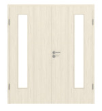 Frontansicht von Gebürstete Pinie LA 24 bandseitig ProLine Duradecor Doppelflügeltür inkl. Zarge - Hörmann